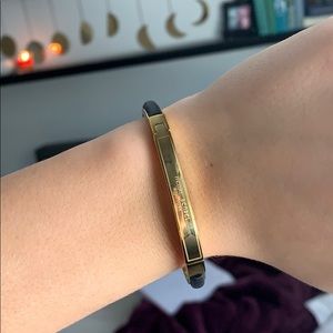 Henri Bendel Gold & Black Leather Band